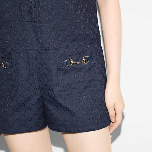 GG canvas jumpsuit with Horsebit