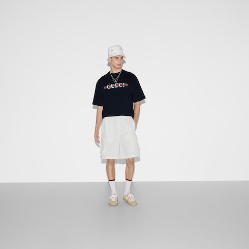 T-shirt in jersey di cotone stampato