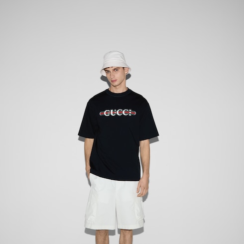 T-shirt in jersey di cotone stampato