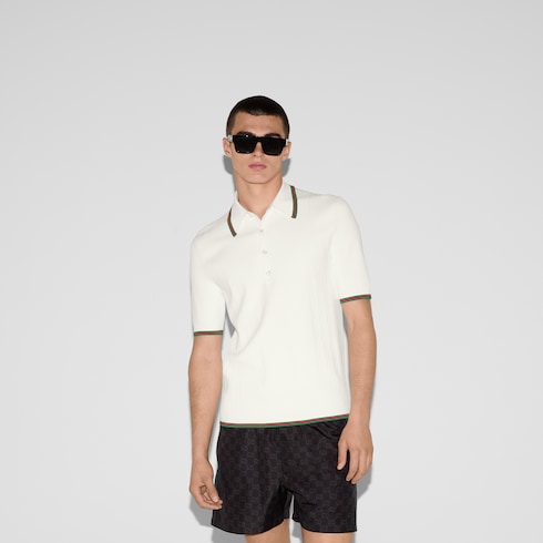 Knit polo shirt with Web