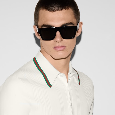 Knit polo shirt with Web