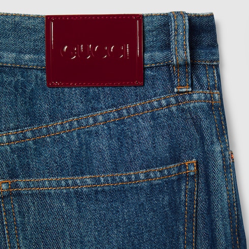 Wide leg denim pants