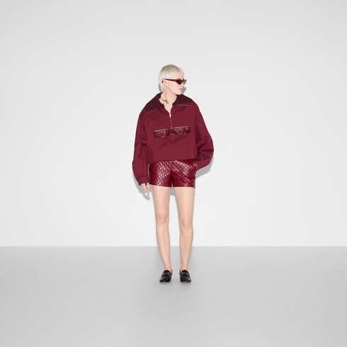 Blouson aviateur en gabardine embossé