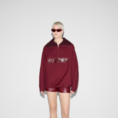 Bomber in gabardina goffrata