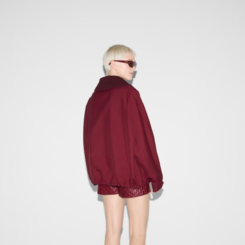 Bomber in gabardina goffrata