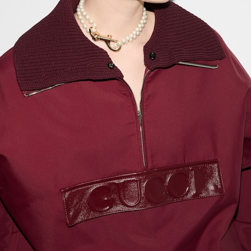 Bomber in gabardina goffrata