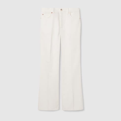 Cropped flared denim trousers Detail 2
