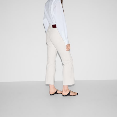 Cropped flared denim pants