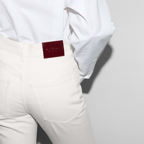 Cropped flared denim pants