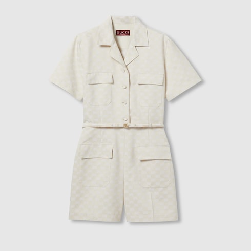 GG cotton gabardine jumpsuit