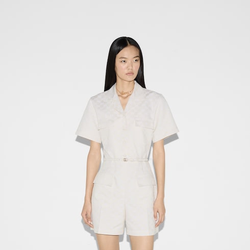 GG cotton gabardine jumpsuit