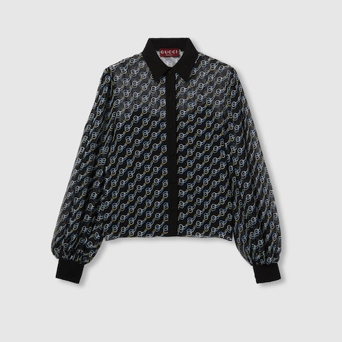 Bluse aus Seiden-Crêpe mit Print