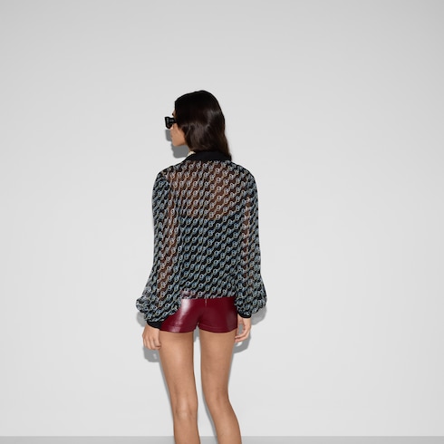Bluse aus Seiden-Crêpe mit Print