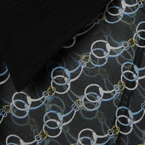 Bluse aus Seiden-Crêpe mit Print