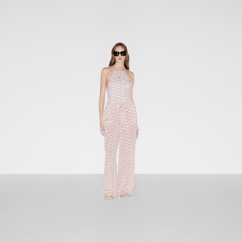 Printed silk pants