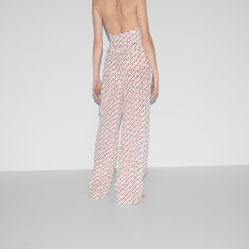 Printed silk pants