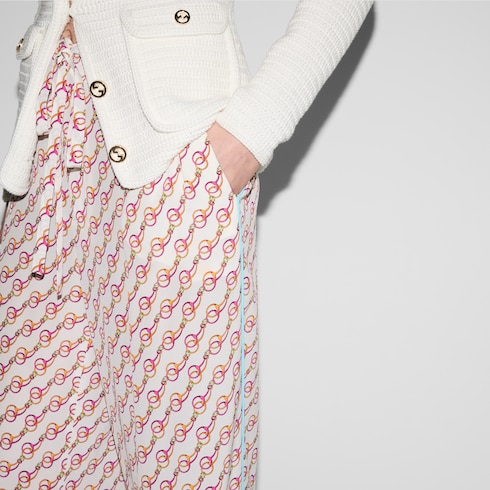 Printed silk pants