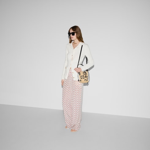 Printed silk pants