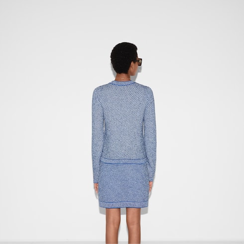 Fine cotton crewneck cardigan
