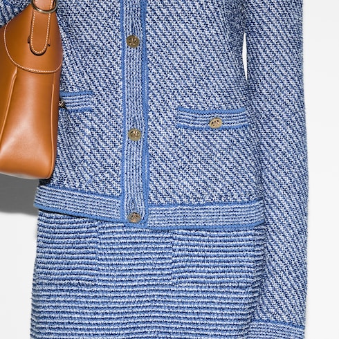 Fine cotton crewneck cardigan