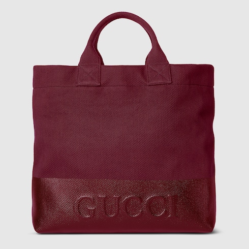 Large embossed canvas tote bag