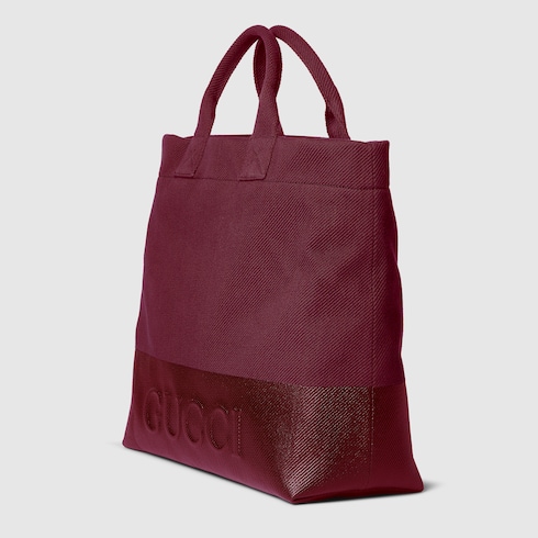 Large embossed canvas tote bag