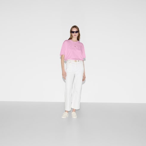 T-shirt in jersey di cotone stampato