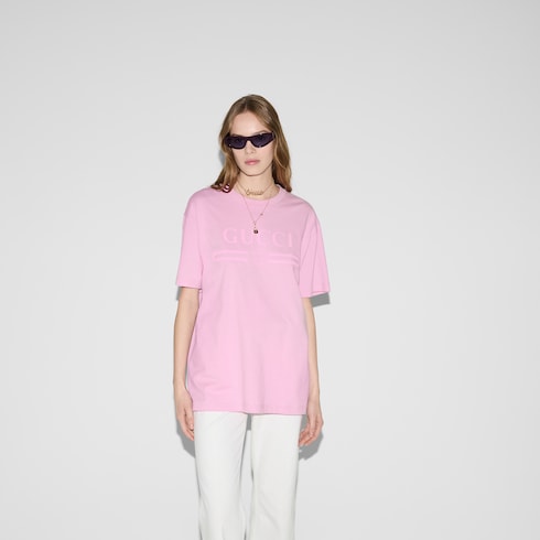 T-shirt in jersey di cotone stampato