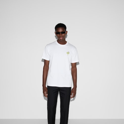 T-shirt in jersey di cotone con ricamo