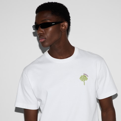 Camiseta de punto de algodón con bordado