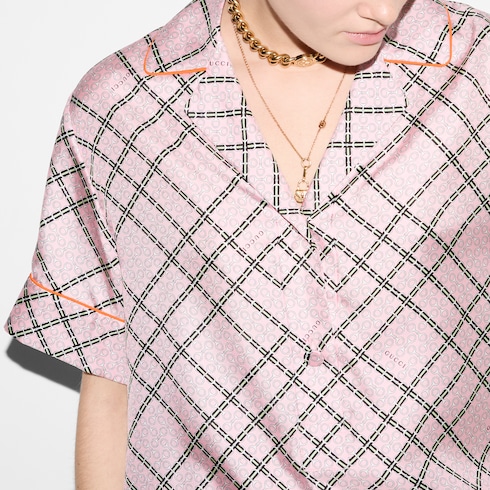 Camisa de sarga de seda con estampado