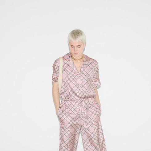 Camisa de sarga de seda con estampado