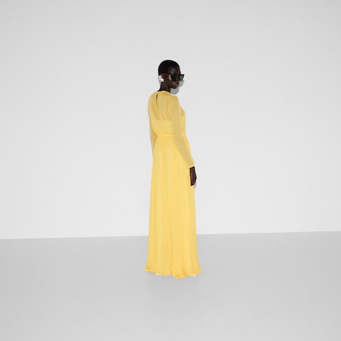 Robe longue en georgette de soie