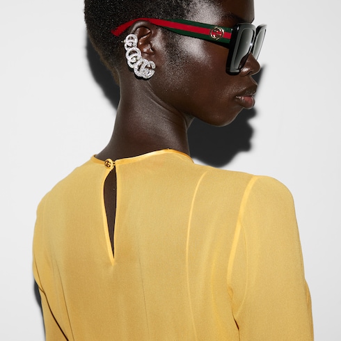 Long silk georgette dress Detail 5