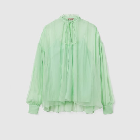 Blusa in chiffon creponne di seta