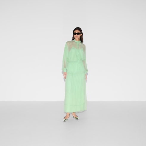 Blusa in chiffon creponne di seta