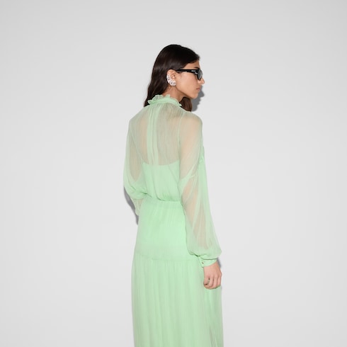 Blusa in chiffon creponne di seta