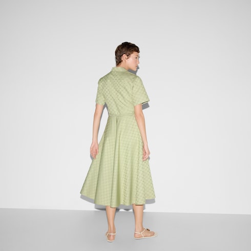 Abito midi in gabardina di cotone GG