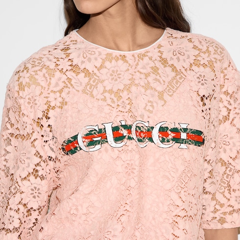 Floral lace top with print Detail 5