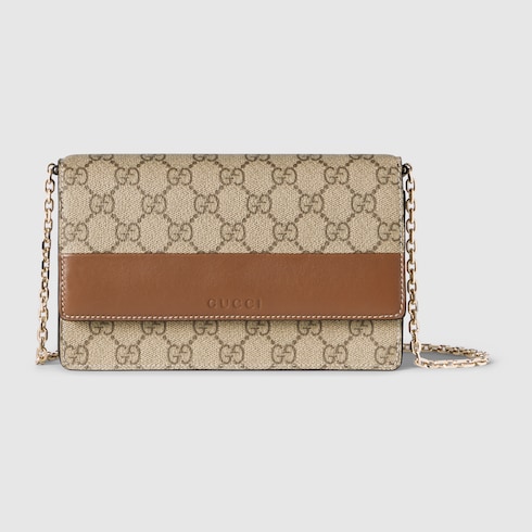 GG Emblem Brieftasche mit Kettenriemen