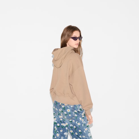 Cotton hooded sweatshirt with print