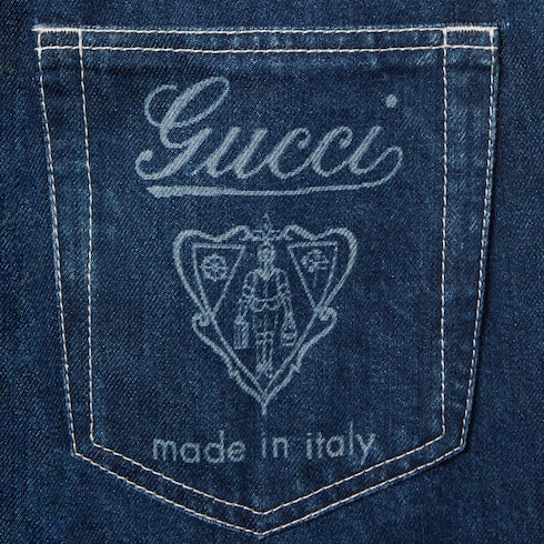 Pantalone slim-fit dal taglio corto in denim laserato