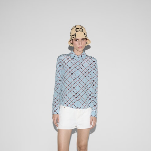 Bluse aus Crêpe de Chine mit Print