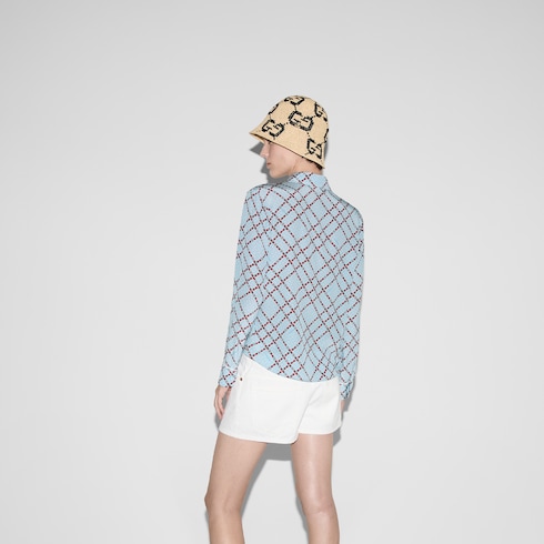 Bluse aus Crêpe de Chine mit Print