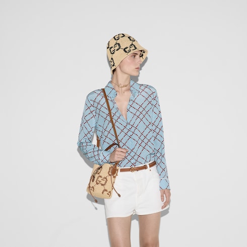 Camicia in crêpe de Chine di seta stampata