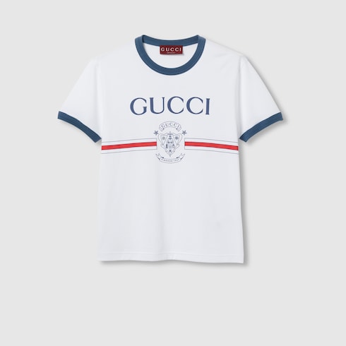 Tシャツ・カットソー GUCCI Embroidered Cotton Sweater Gucci Embroidery Cotton Jersey T-shirt 'Off White' 782762