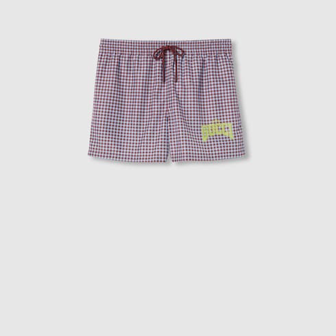 Printed poplin tech swim shorts