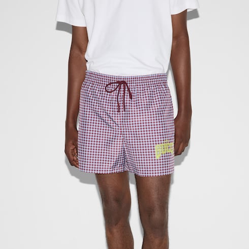Printed poplin tech swim shorts