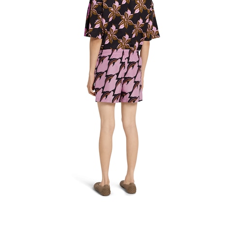 Printed technical poplin swim short