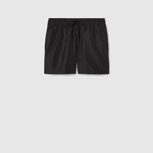 Technical poplin swim short in black | GUCCI® US Technical poplin swim short in black | GUCCI® US